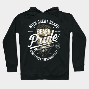 With Great Beard Comes Great Responsibility Retro Vintage Distressed Graphic Design Hoodie